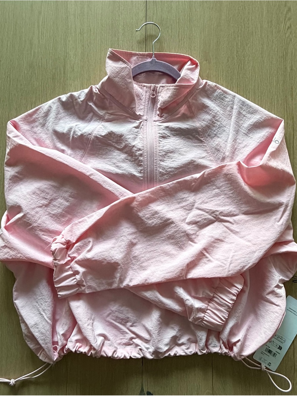 ALO Yoga Pale Pink Half-Zip Rain Jacket